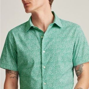 Bonobos Short Sleeve Tech Shirt Button Down Green